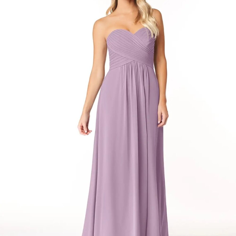 Azazie Yazmin Chiffon Dress Sz A2 Wisteria Color